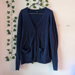 Gap - Fine Knit Cardigan with Pockets in Navy Blue